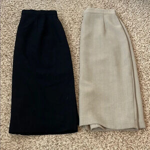 Vintage Knee Length Pencil Skirt Bundle Talbots Wool Sz 8 & Ingenuity Sz 6